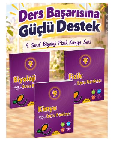 9. Sınıf Fizik, Kimya ve Biyoloji Video Çözümlü Soru Bankası 3'lü Set