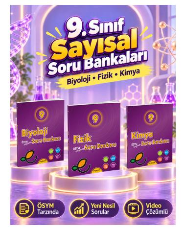 9. Sınıf Fizik, Kimya ve Biyoloji Video Çözümlü Soru Bankası 3'lü Set