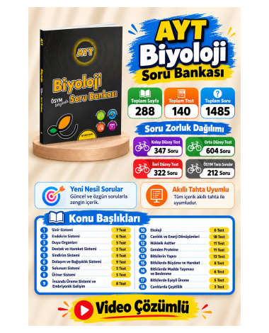 AYT Biyoloji Soru Bankası- Yeni