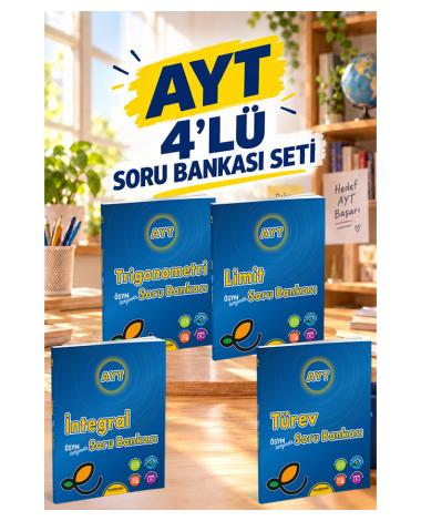 AYT Matematik 4'lü Soru Bankası Seti - İntegral Limit Trigonometri Türev
