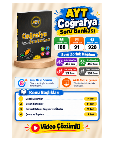 AYT Coğrafya Soru Bankası- Yeni