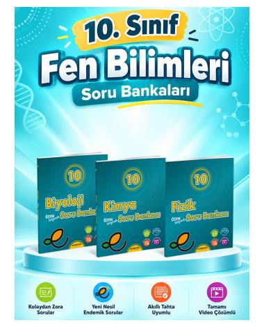 10. Sınıf Fizik-Kimya-Biyoloji Soru Bankası 3'lü Set
