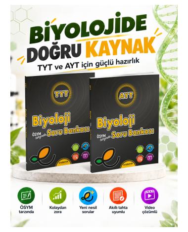 TYT ve AYT Biyoloji Soru Bankası 2'li Set