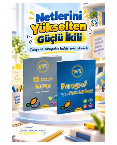 TYT 12 Deneme Türkçe ve TYT Paragraf Soru Bankası