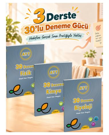 AYT 30'lu Deneme Fizik-Kimya-Biyoloji 3'lü Set