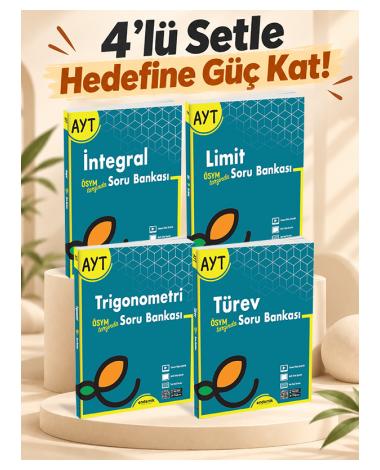 AYT İntegral Limit Trigonometri Türev Soru Bankası 4'lü Set