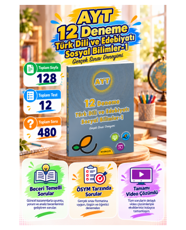 AYT TÜRK DİLİ VE EDEBİYATI & SOSYAL BİLİMLER-1 12'li DENEME SINAVI - Yeni